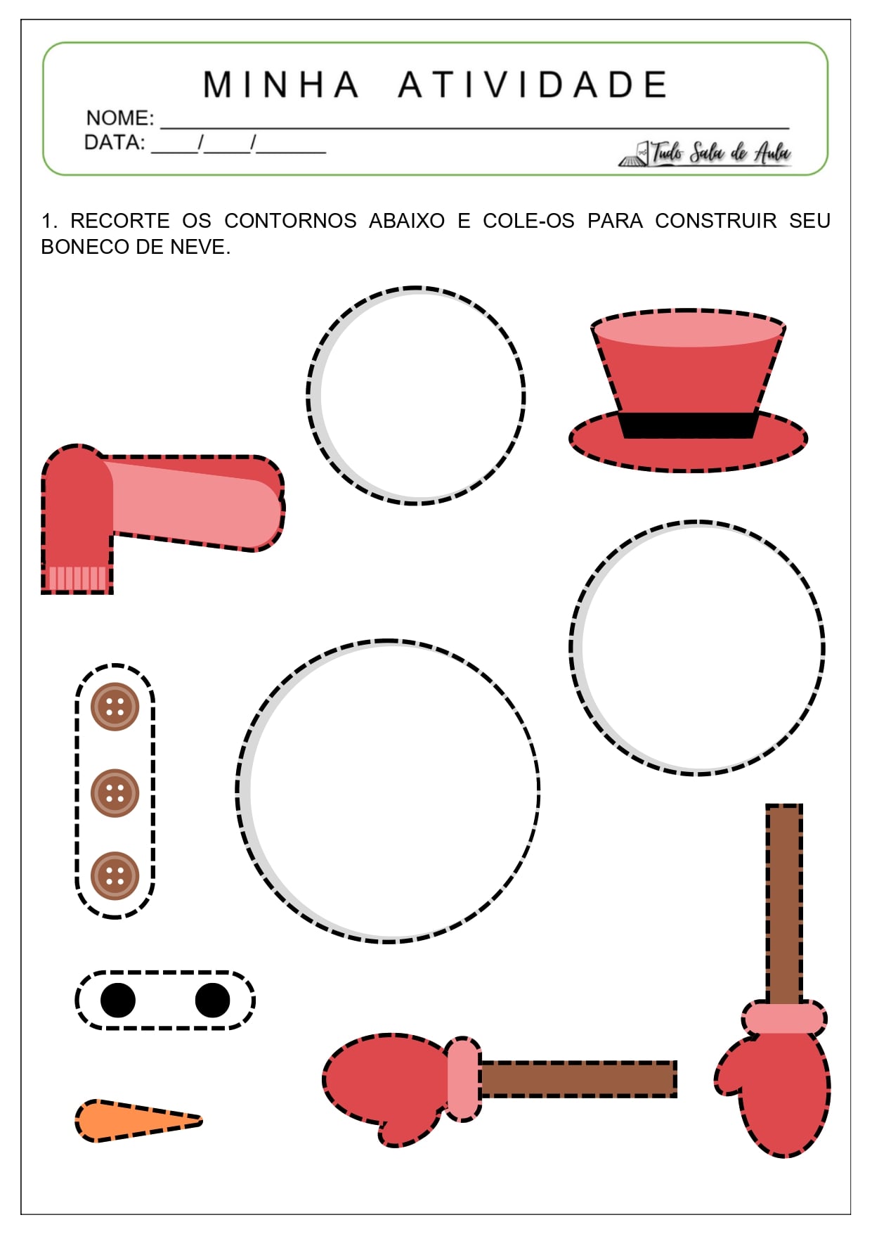 10 Atividades de Recorte e Colagem sobre o Natal