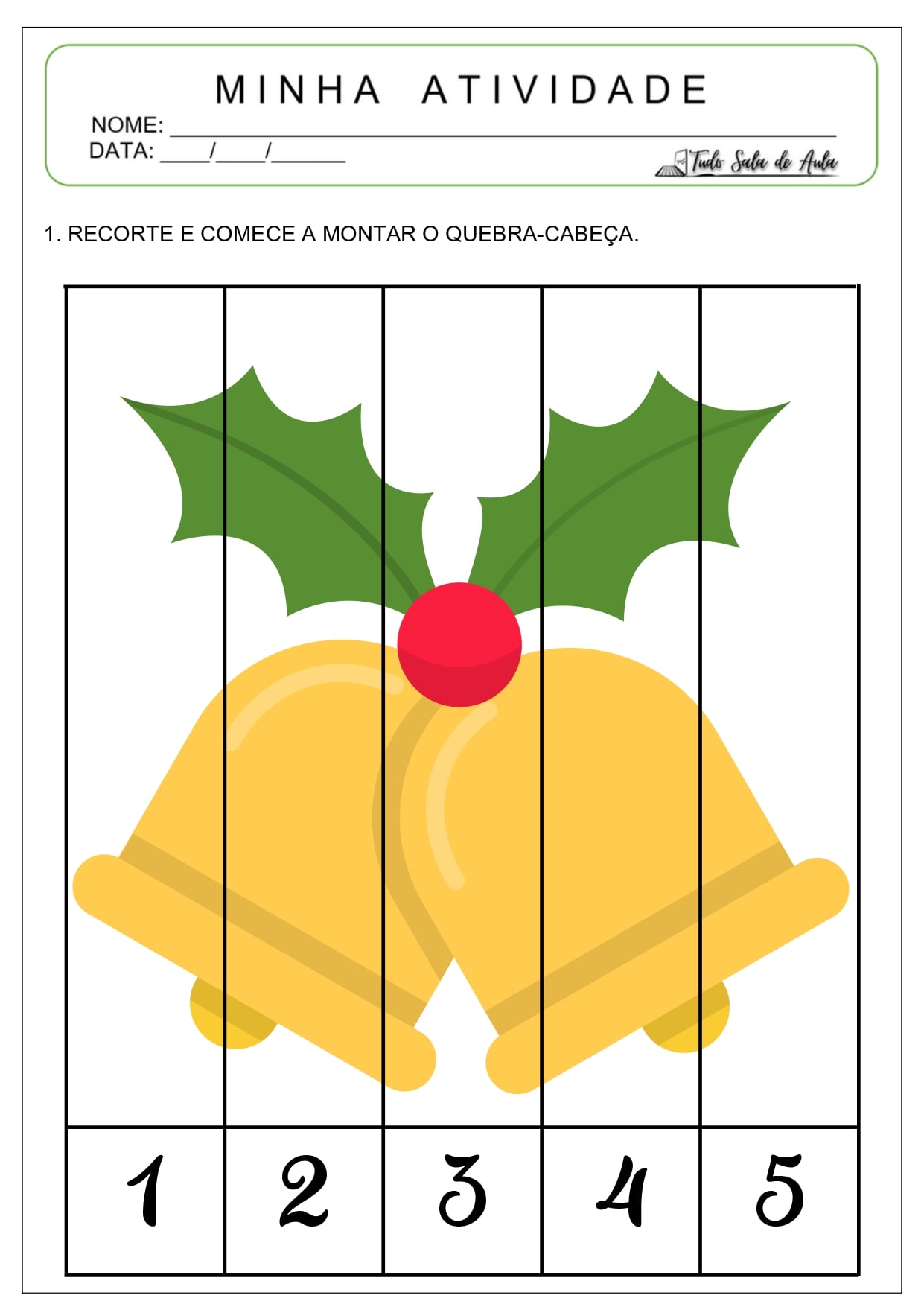 10 Atividades de Recorte e Colagem sobre o Natal