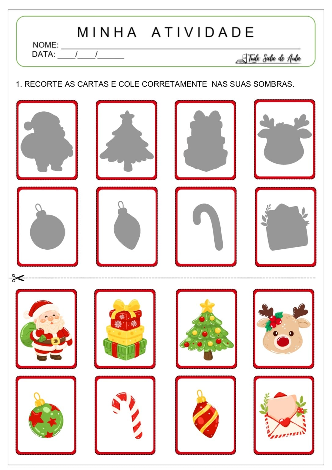 10 Atividades de Recorte e Colagem sobre o Natal - Tudo Sala de Aula