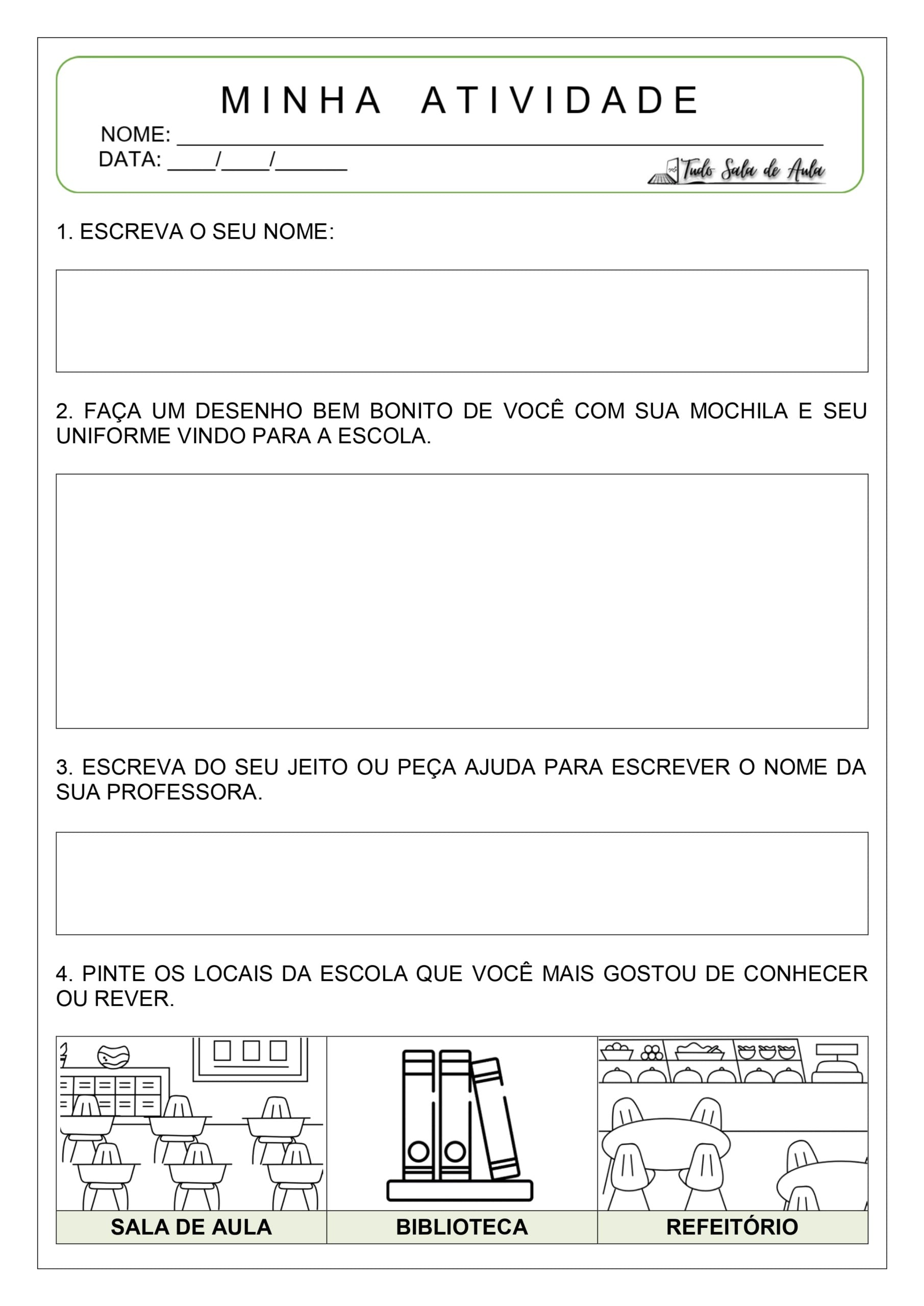10 Atividades de Volta às Aulas para a Educação Infantil