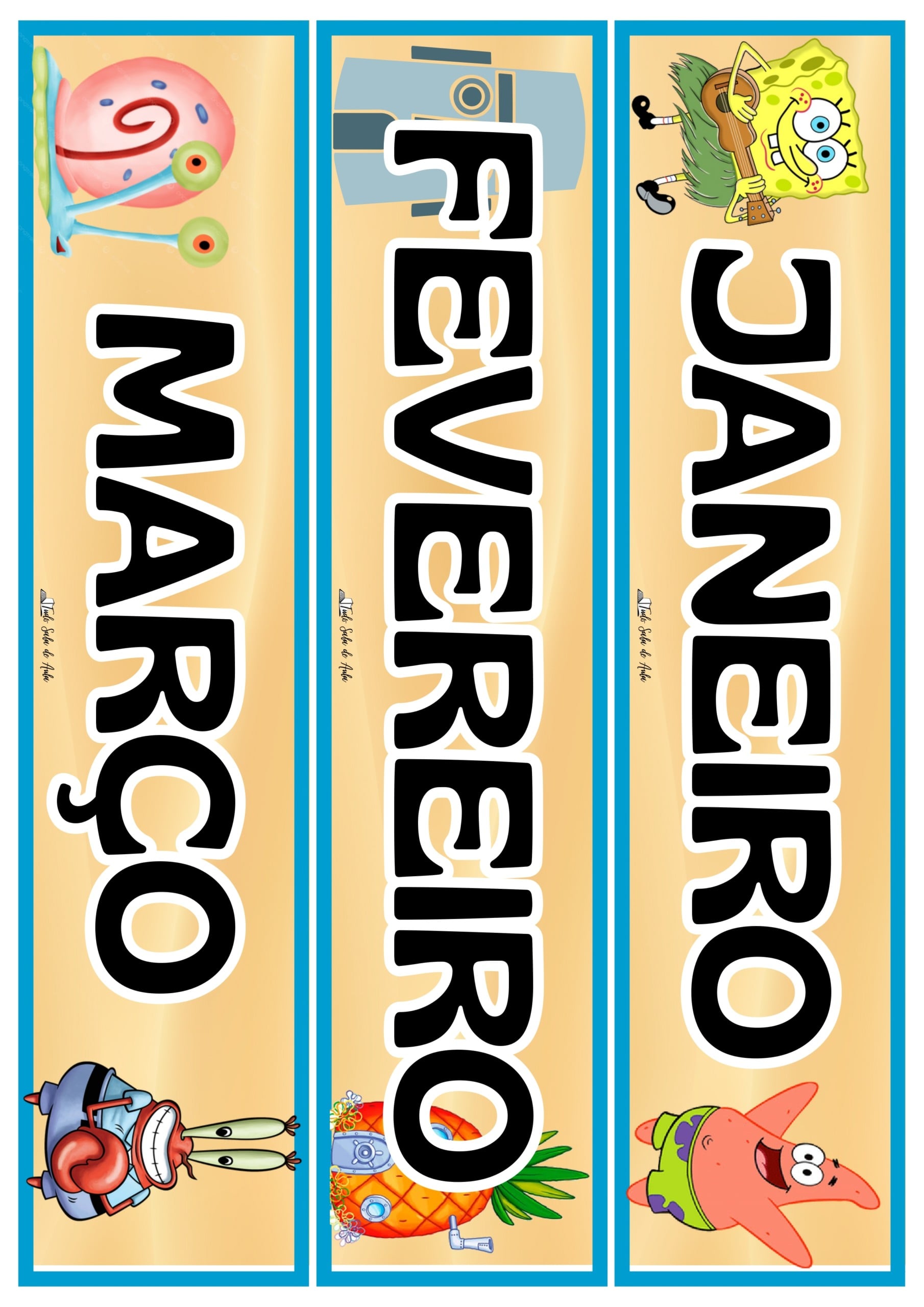 Painel Decorativo para Sala de Aula – Tema Bob Esponja