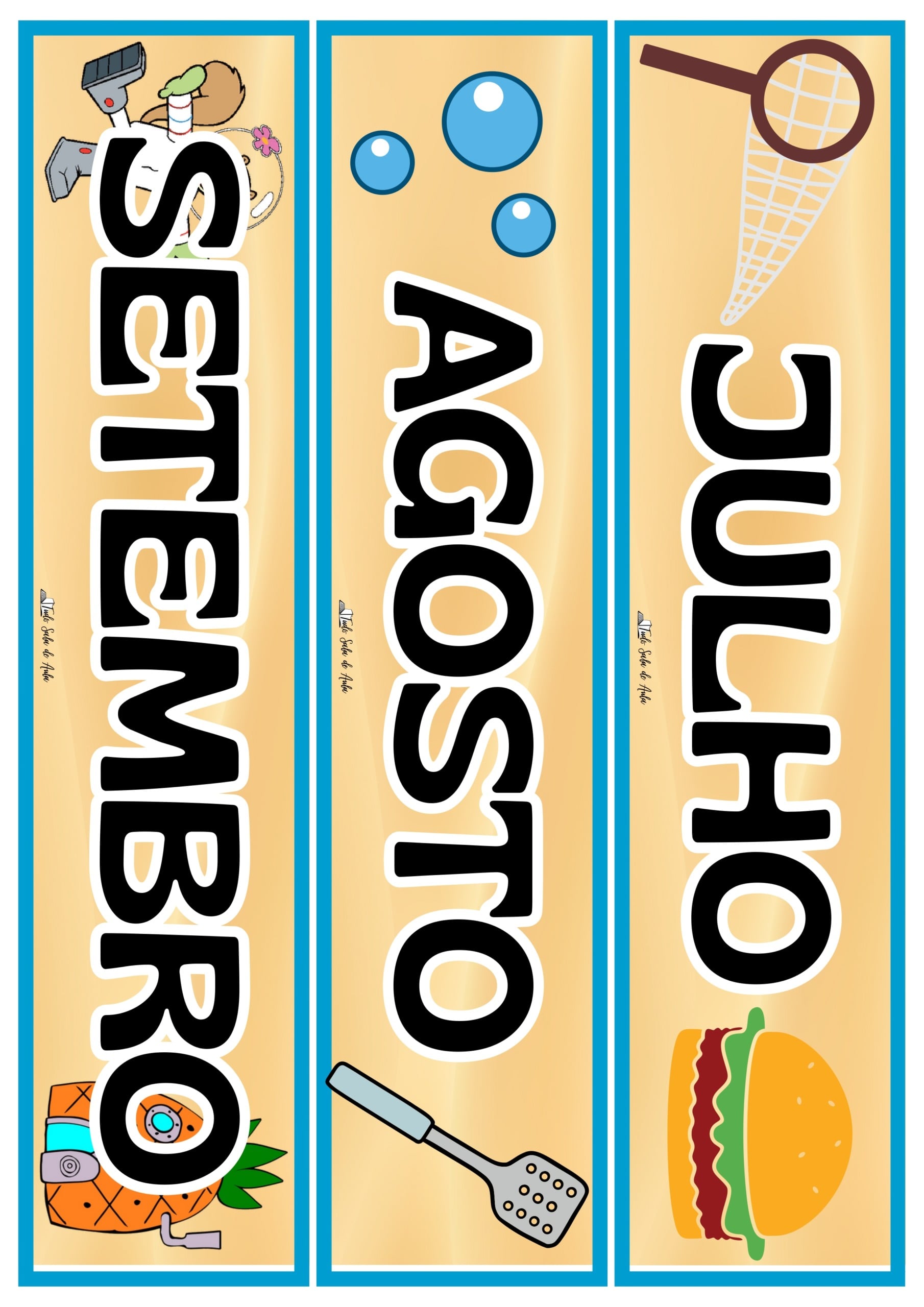 Painel Decorativo para Sala de Aula – Tema Bob Esponja