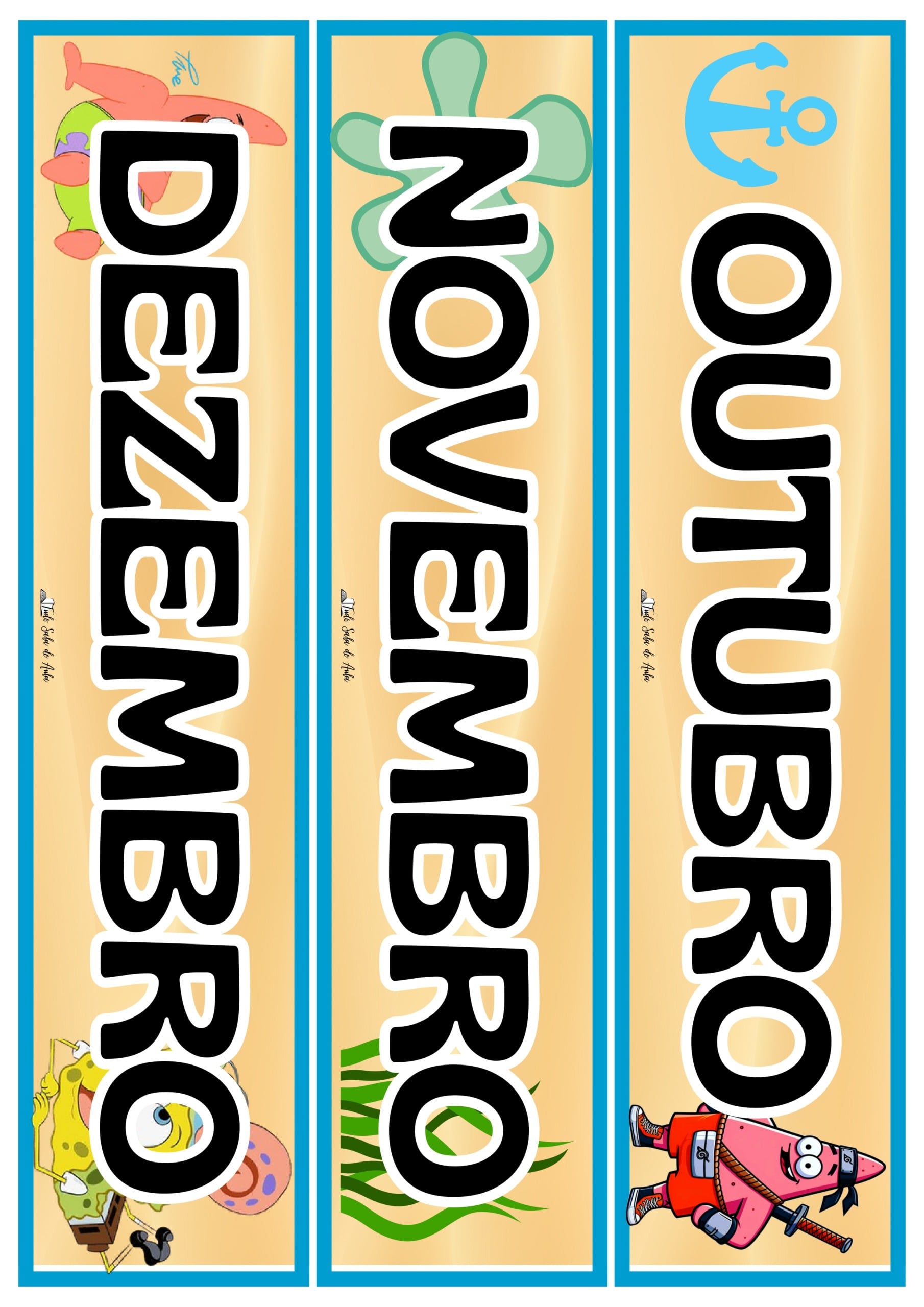 Painel Decorativo para Sala de Aula – Tema Bob Esponja