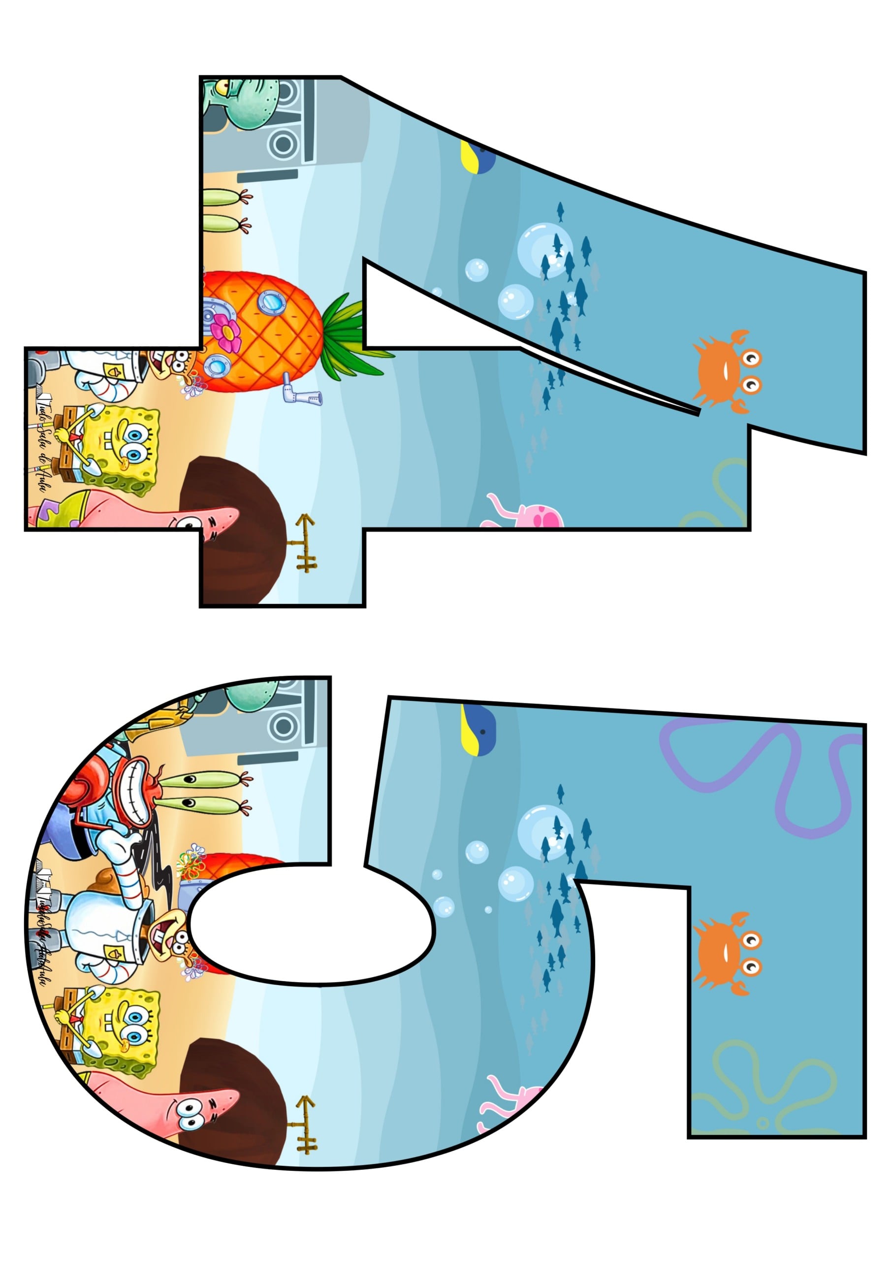 Painel Decorativo para Sala de Aula – Tema Bob Esponja