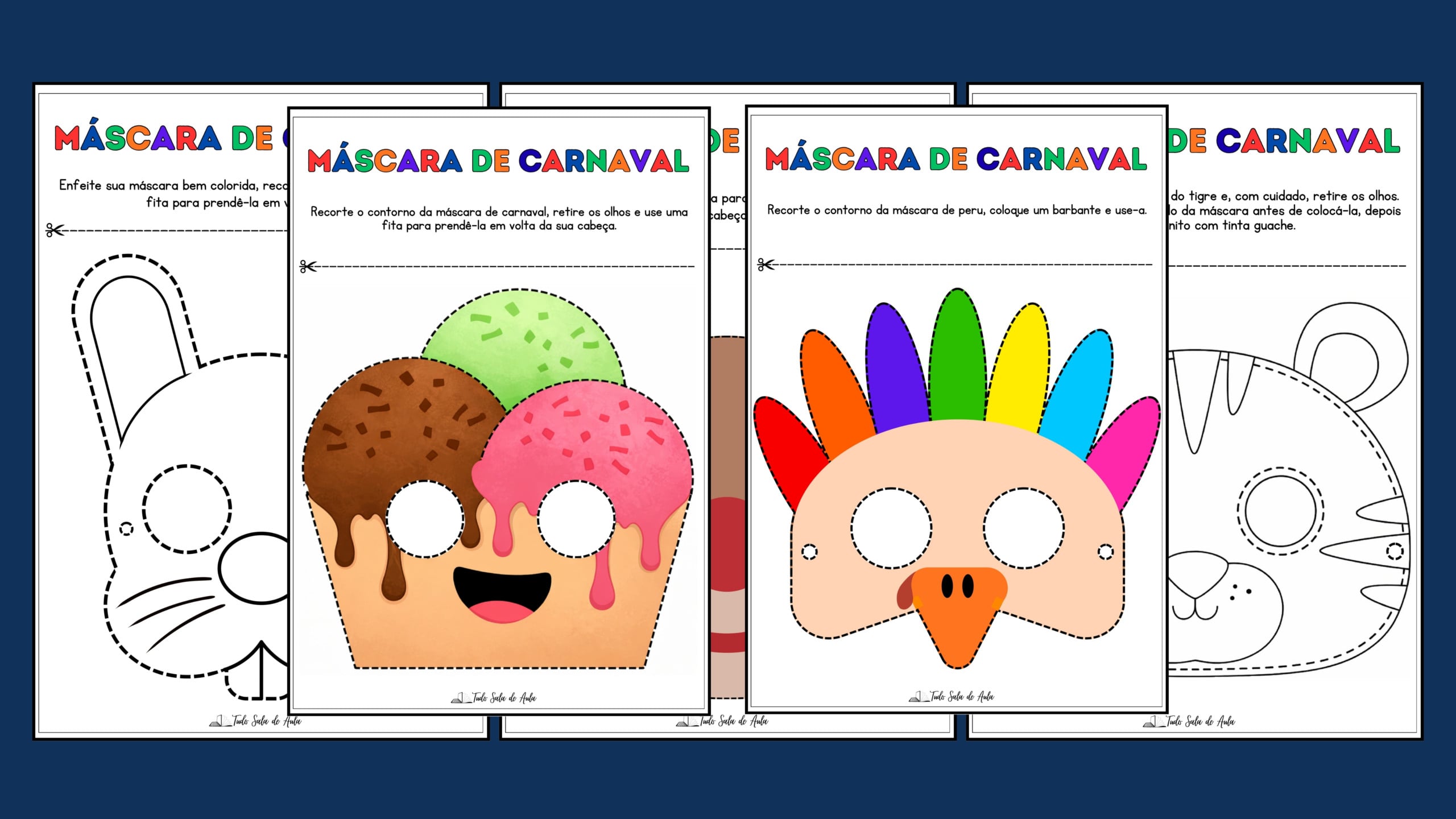 Máscaras de Carnaval para Imprimir