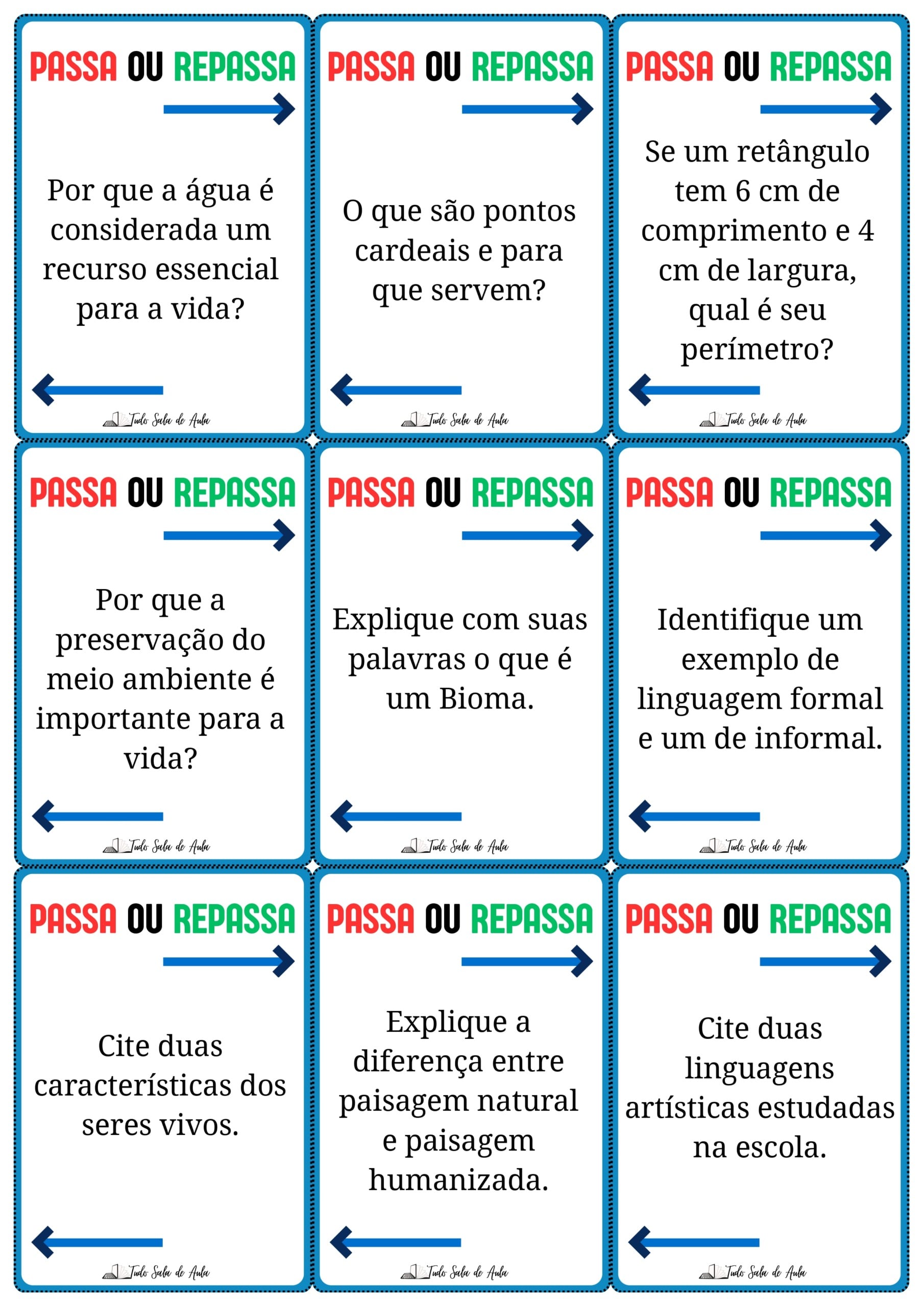 Passa ou Repassa com Conteúdos Diversos - 5º e 6º ano - Tudo Sala de Aula