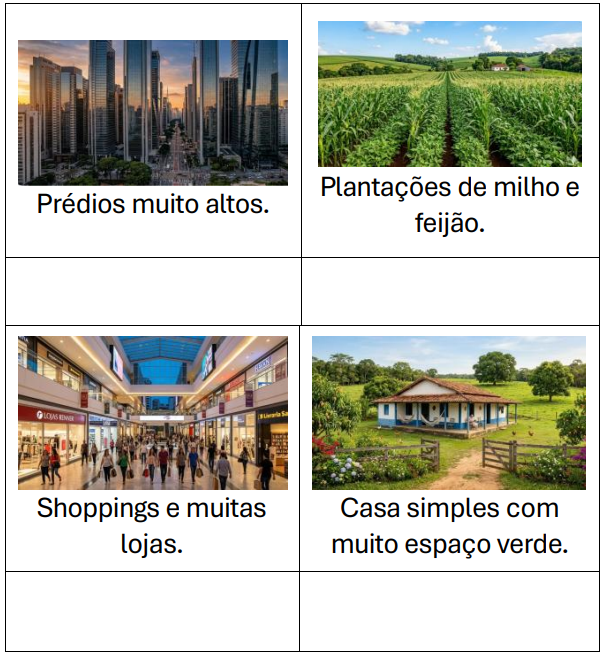 Atividade sobre Campo e Cidade para 4º e 5º ano