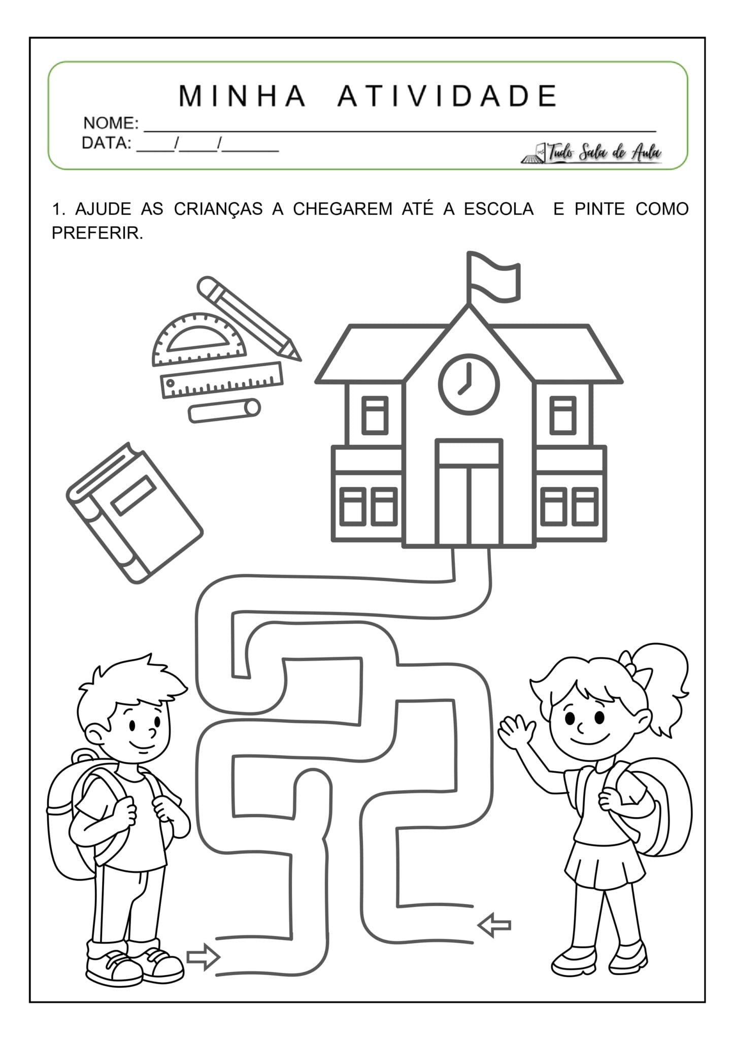 Atividades sobre o Dia da Escola para Imprimir - Tudo Sala de Aula