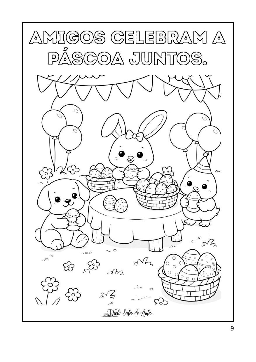 Livro para Colorir sobre a Páscoa - Pronto para Impressão - Tudo Sala ...