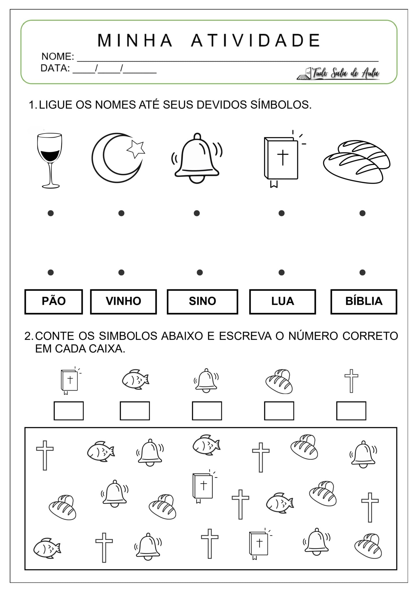 Atividades Adaptadas de Símbolos Religiosos - Tudo Sala de Aula
