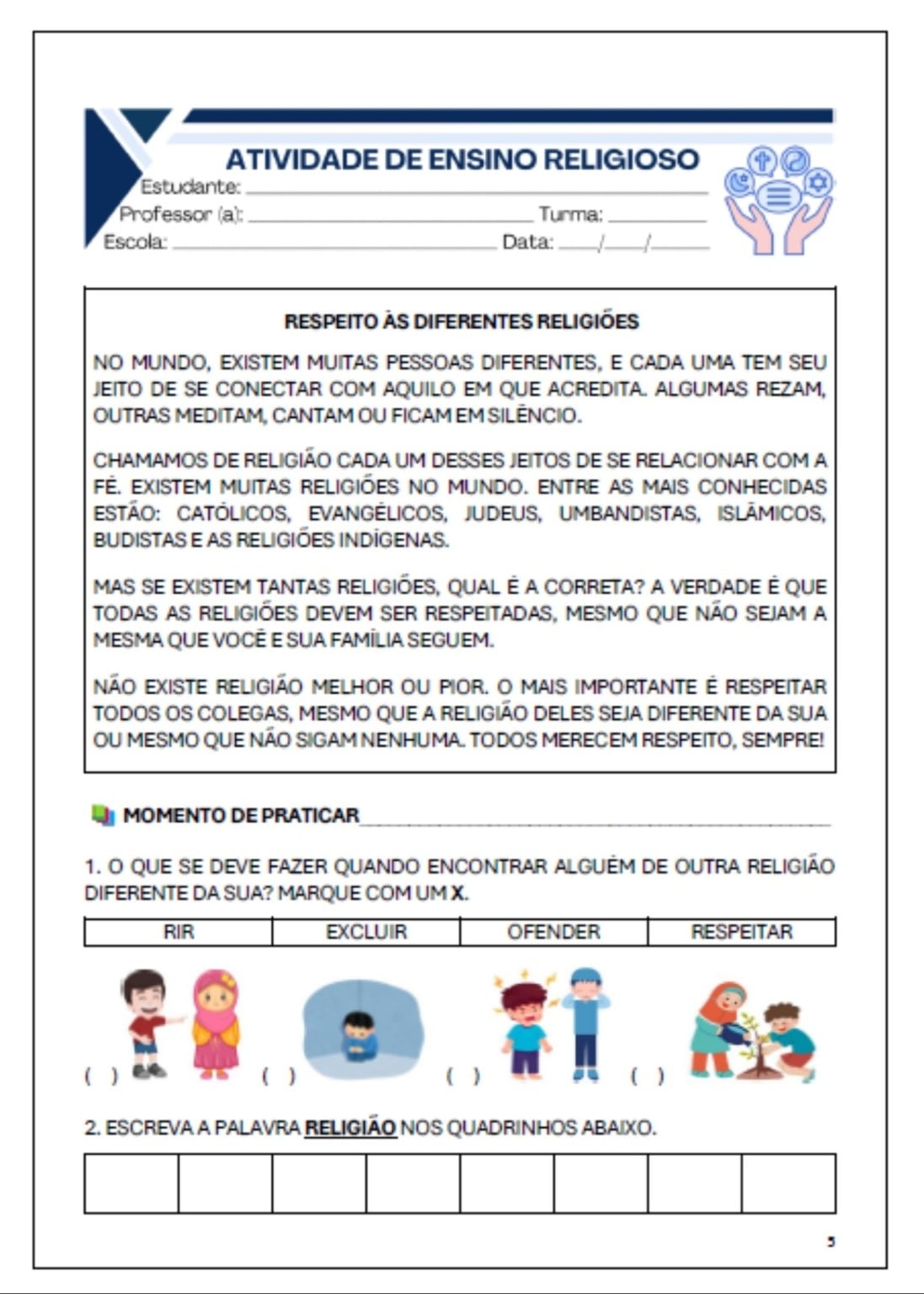 Cadernos de Ensino Religioso - Tudo Sala de Aula
