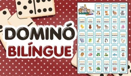 Dominó Bilíngue: Jogo Lúdico Pronto para Impressão Dominó Bilíngue: Jogo Lúdico Pronto para Impressão