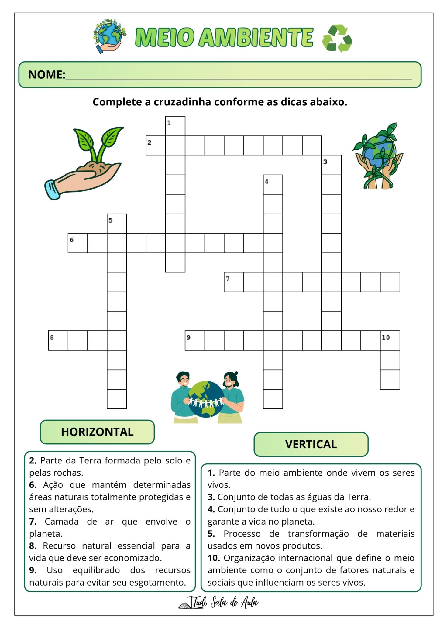 Cruzadinha sobre o Meio Ambiente - Tudo Sala de Aula